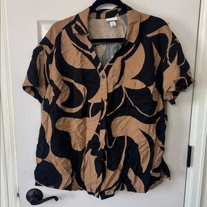 Ava & Viv Black and Brown Button Down Shirt